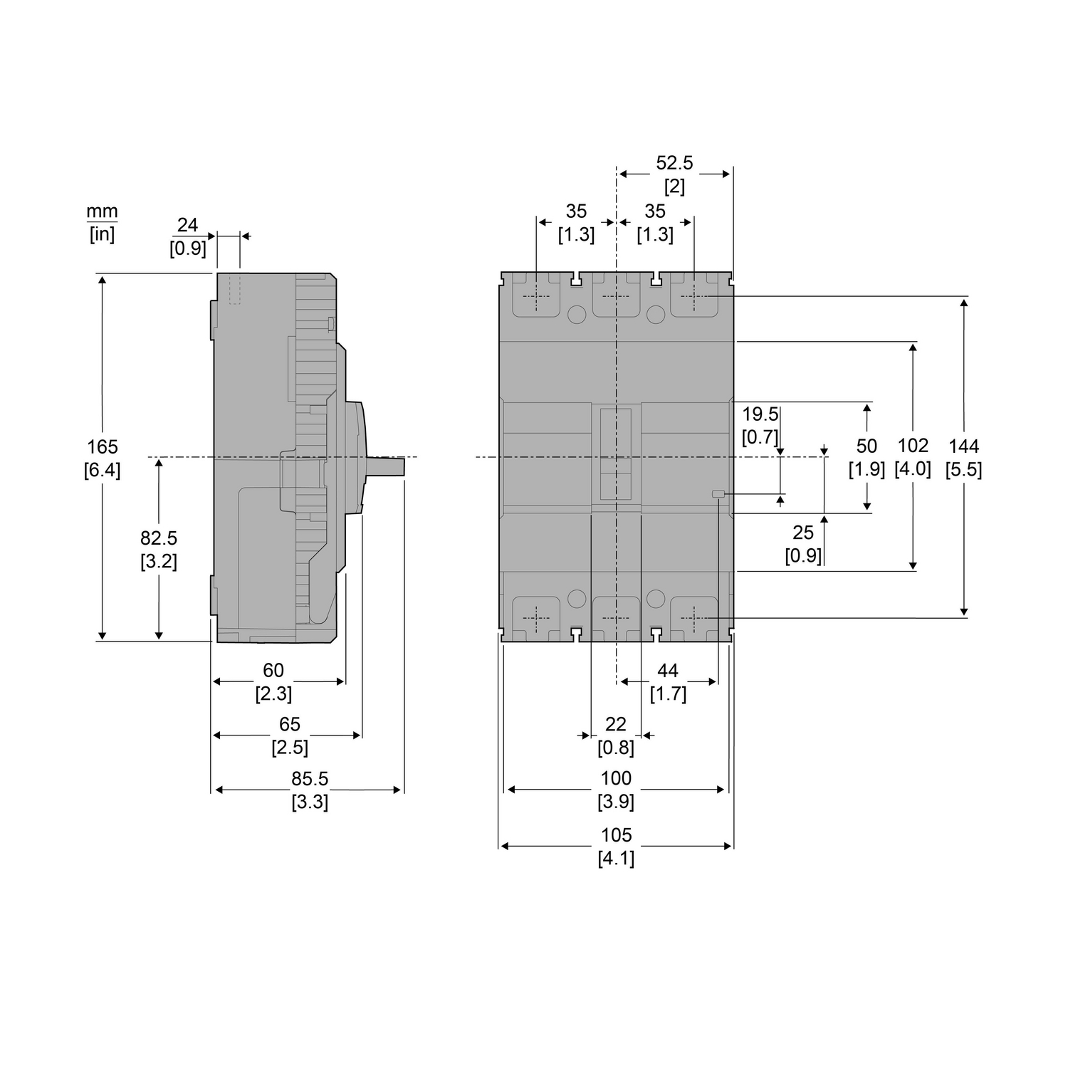 MCCB EZC250N3125 MG 25K415V 3P 125A view